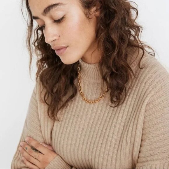 Madewell Cashmere Ribbed Mockneck Sweater - Picture 2 of 5